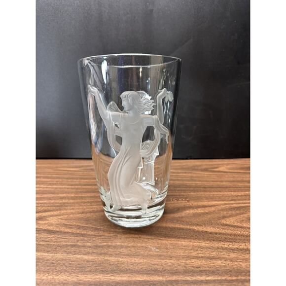 Vintage Verlys Crystal Glass Vase Raised Seasons SPRING Signed Carl Schmitz 1940 - Picture 1 of 13